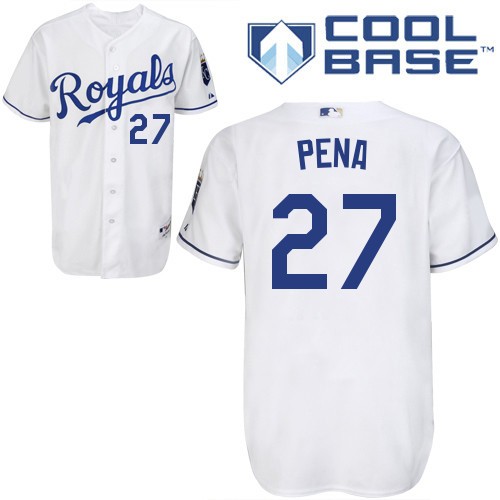 Best Kansas City Royals MLB Jerseys 27 Brayan Pena White Cool Base MLB Jersey